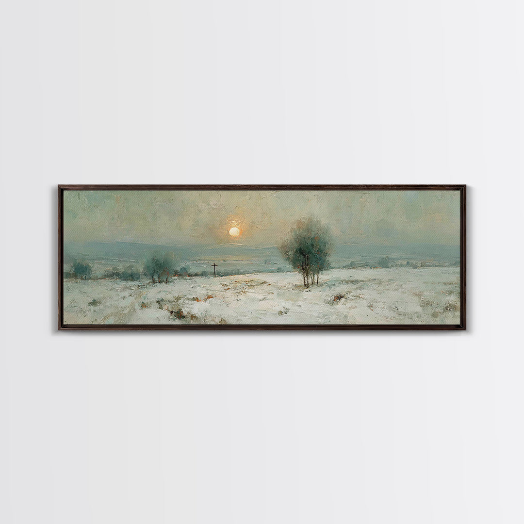 Winter Redemption – Framed Canvas Print – Panoramic Frame – Christian Art – Christian Art Canvas – Christian Wall Art – Christian Painting