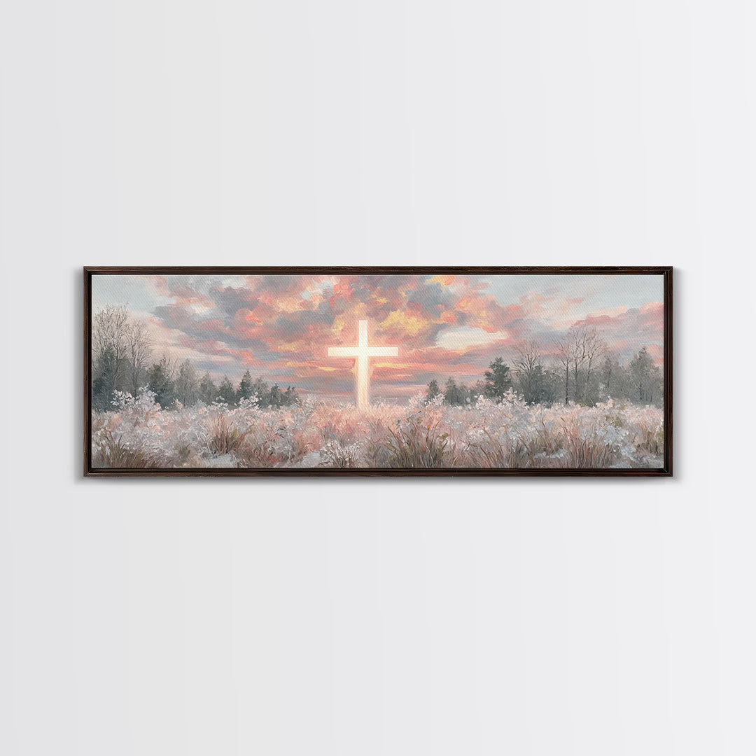 Dawn Of Mercy – Framed Canvas Print – Panoramic Wall Art – Christian Wall Art – Christian Art Canvas – Jesus Painting – Christmas Art