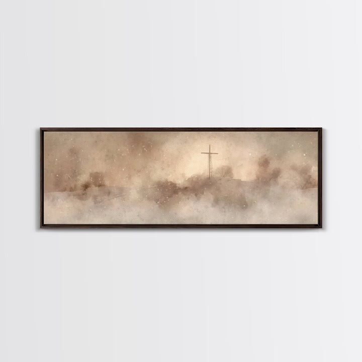 Silent Hill Grace – Framed Canvas Print – Panoramic Frame – Christian Art – Christian Christmas Art – Christian Painting – Christian Wall A