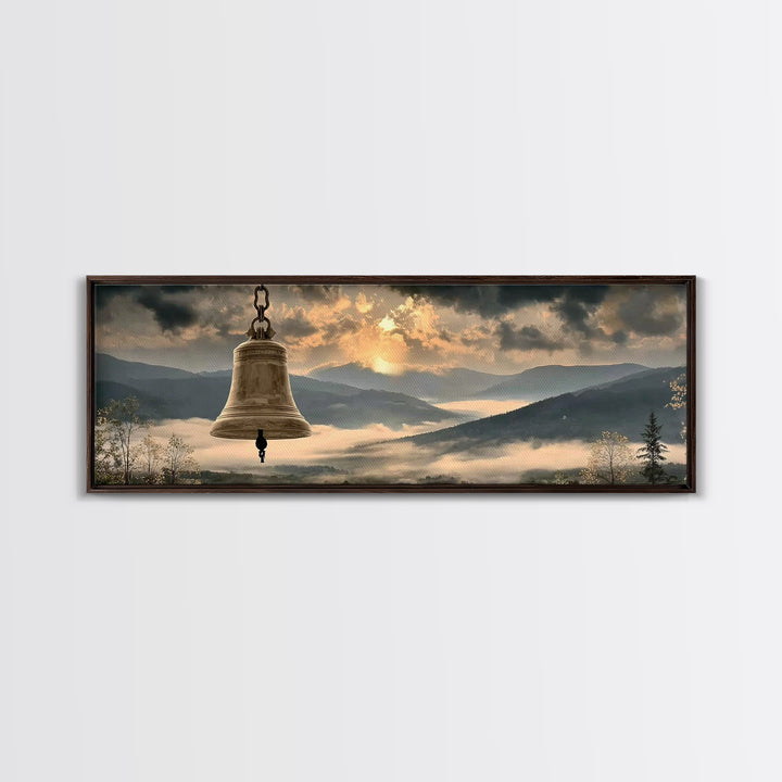 Ringing Grace | Framed Canvas Print | Panoramic Wall Art | Christian Art | Christian Painting | Christian Art Canvas | Christmas Art