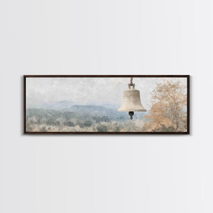 Silent Bell Echoes, Framed Canvas Print, Christian Art Canvas, Panoramic Painting, Christian Wall Art, Christian Painting, Christmas Art, v