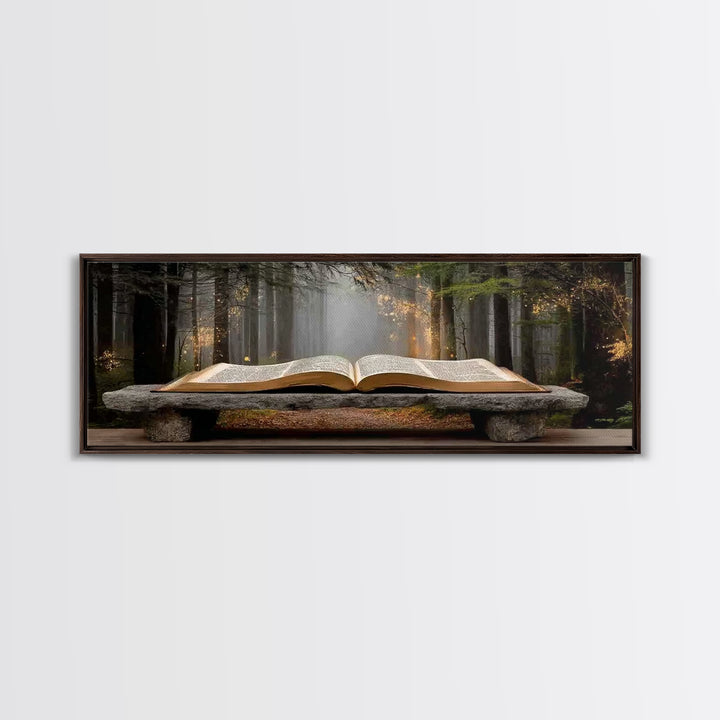 Scripture In Light - Framed Canvas Print - Christian Art - Panoramic Frame - Christian Wall Art - Christian Art Canvas - Christian Painting