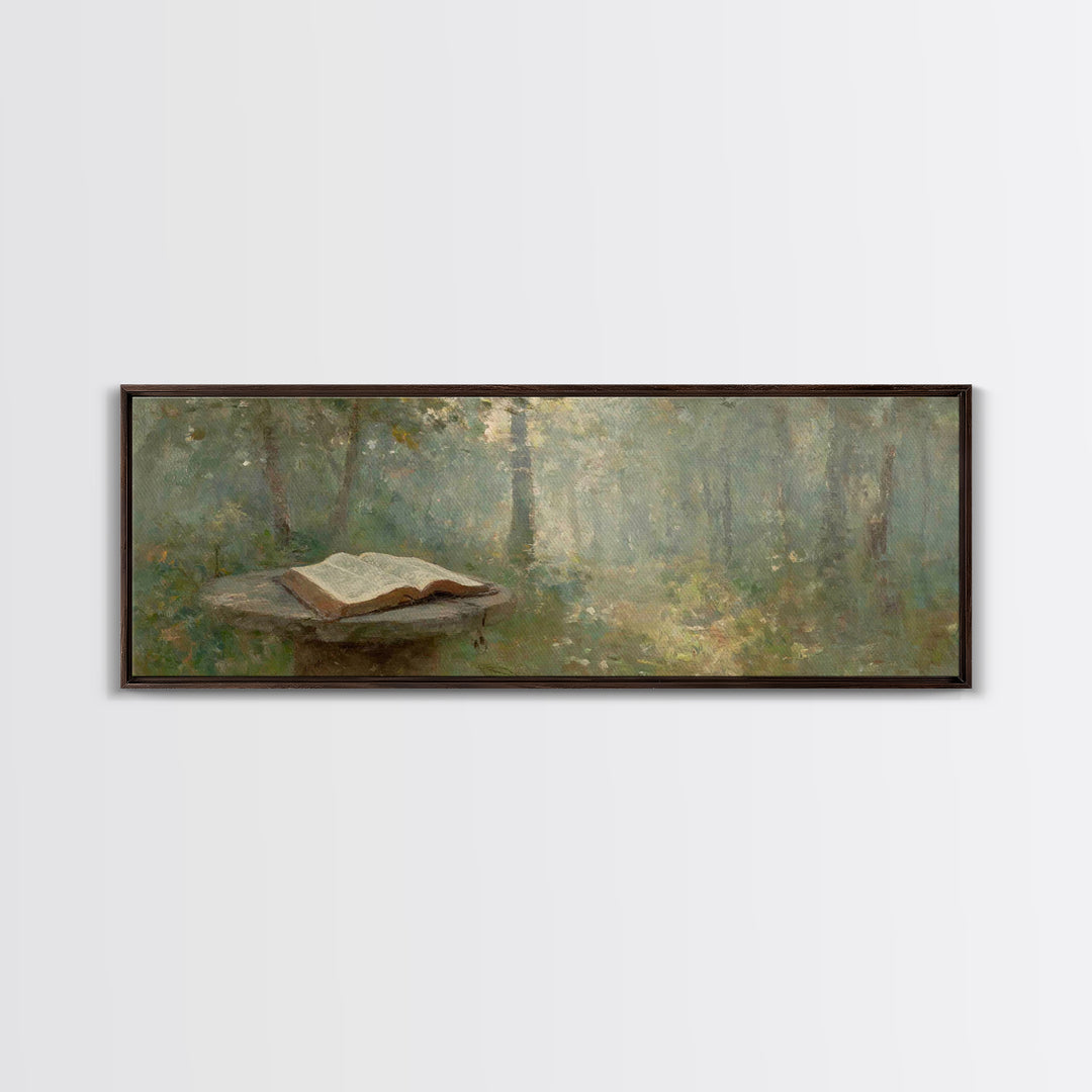 Mystic Bible Dawn | Framed Canvas Print | Panoramic Frame | Christian Wall Art | Christian Painting | Christian Art Canvas | Christmas Art