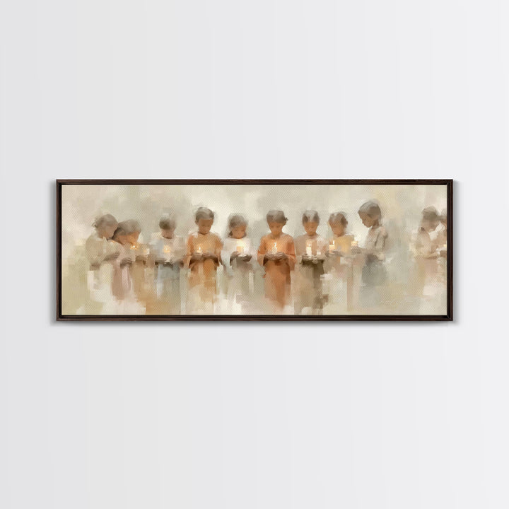 Light Of Innocence, Framed Canvas Print, Panoramic Print, Christian Art Canvas, Christian Wall Art, Christian Painting, Christmas Art, subt