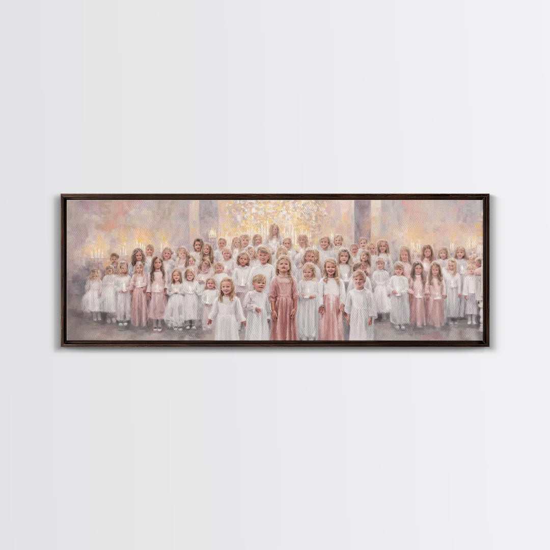 Gathered In Grace – Framed Canvas Print – Panoramic Painting – Christian Art Canvas – Christian Wall Art – Christmas Art – Christian Painti