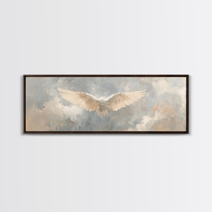 Wings Of Heaven – Framed Canvas Print – Panoramic Art – Christian Art Canvas – Christian Wall Art – subtle Christian art – Christian Painti