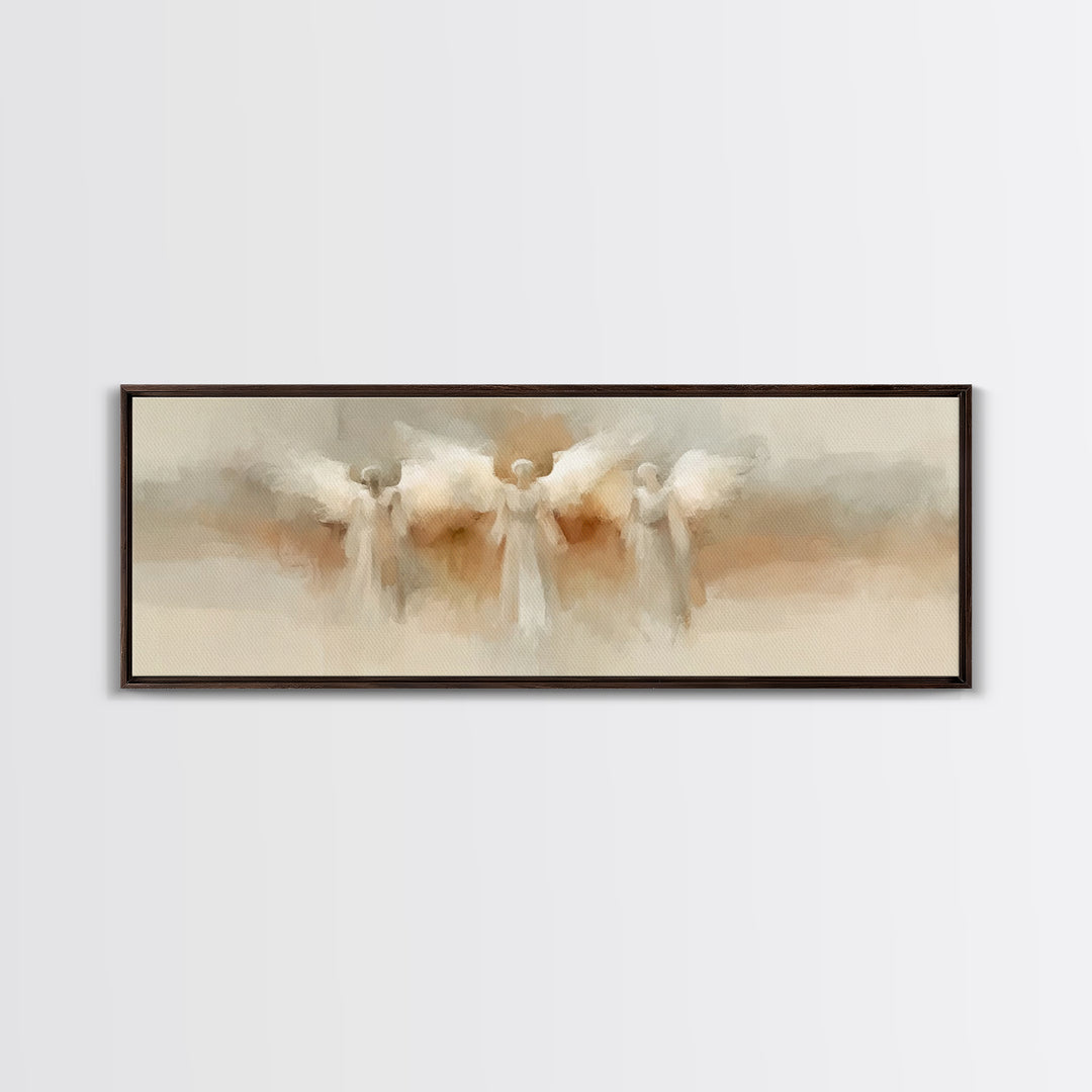 Heavenly Dawn Choir, Framed Canvas Print, Christian Wall Art, Christian Art Canvas, Panoramic Art, Christmas Art, Christian Decoration