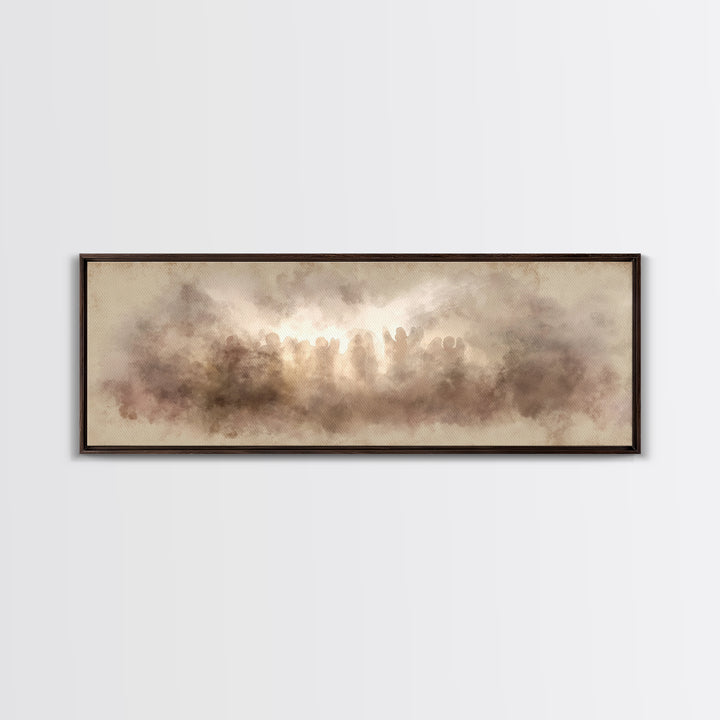 Heaven’s Gentle Heralds | Framed Canvas Print | Christian Art Canvas | Panoramic Frame | Christian Wall Art | Christmas Art Work | Subtle C