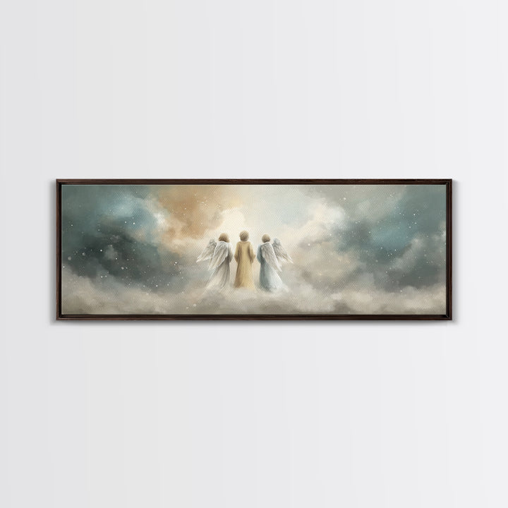 Threefold Heavenly Path, Framed Canvas Print, Panoramic Painting, Christian Art Canvas, Christmas Wall Art, Christian Art, Christian Christ