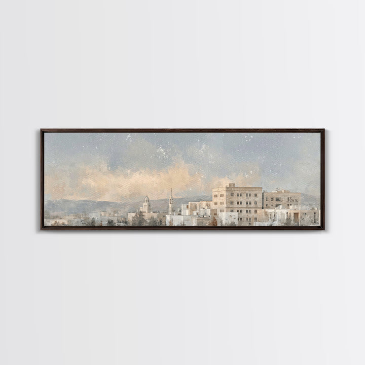 Temple Valley Glow | Framed Canvas Print | Christian Wall Art | Christian Art Canvas | Christmas Art Prints | Panoramic Art | Christian Gif