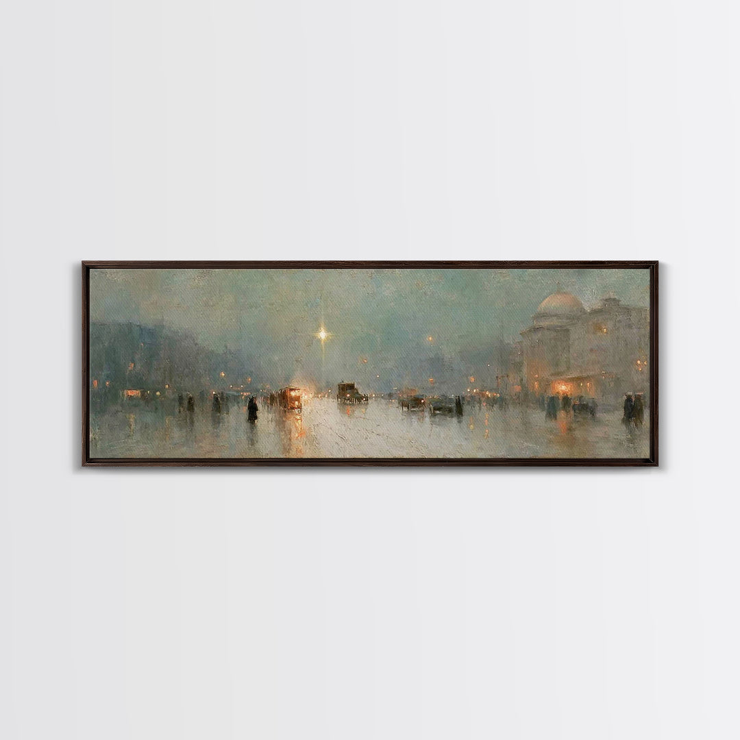 Midnight Star Road – Framed Canvas Print – Christmas Art Prints – Christian Wall Art – Christian Art Canvas – Panoramic Frame – Christian A