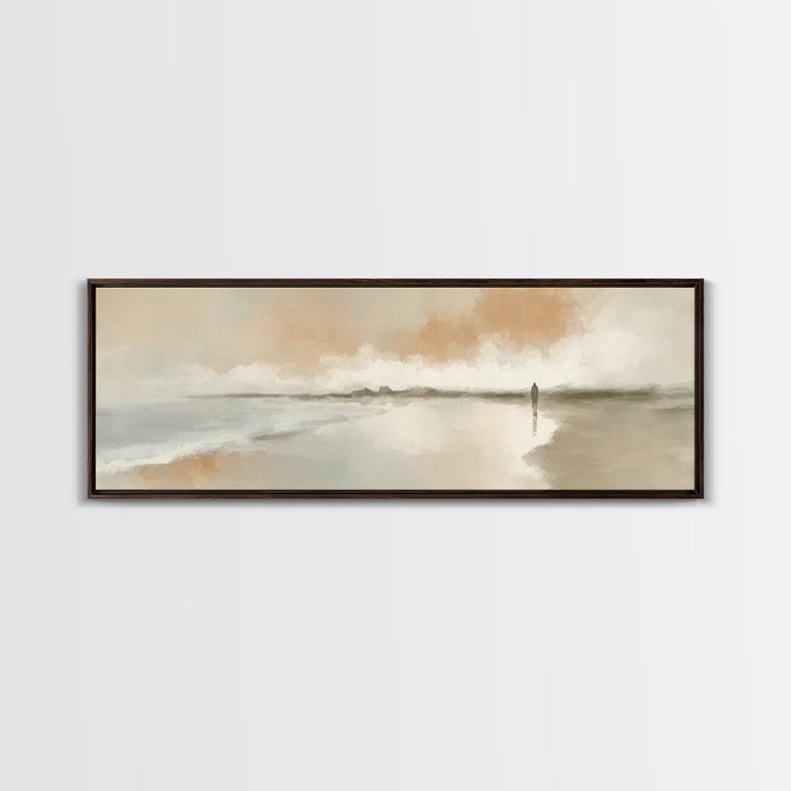 Holy Quiet Shore, Framed Canvas Print, Christian Art Work, Jesus Painting, Panoramic Print, Subtle Christian Art, Christmas Wall Art