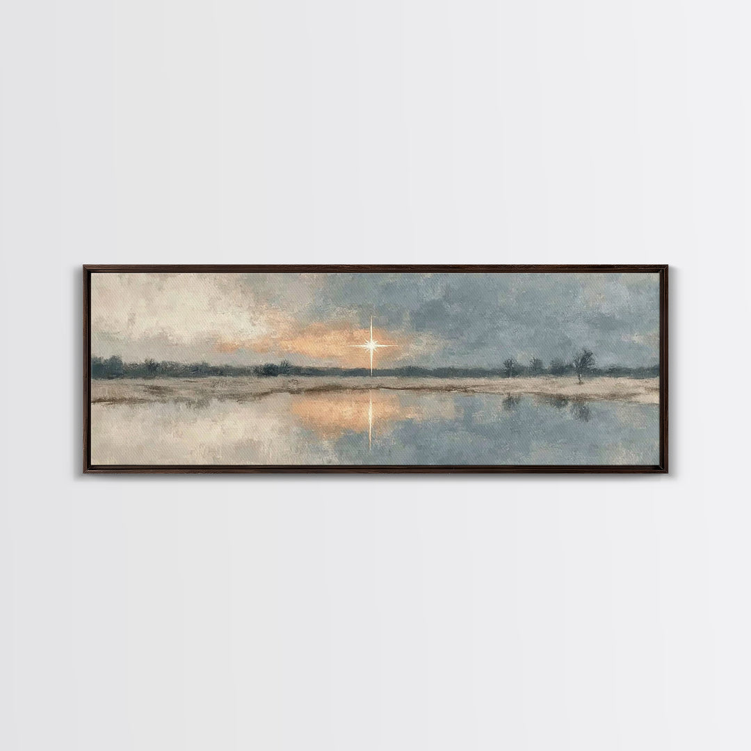 Star Of Promise, Framed Canvas Print, Panoramic Wall Art, Christian Wall Art, Christian Art Canvas, Christmas Art, Christian Gift Ideas