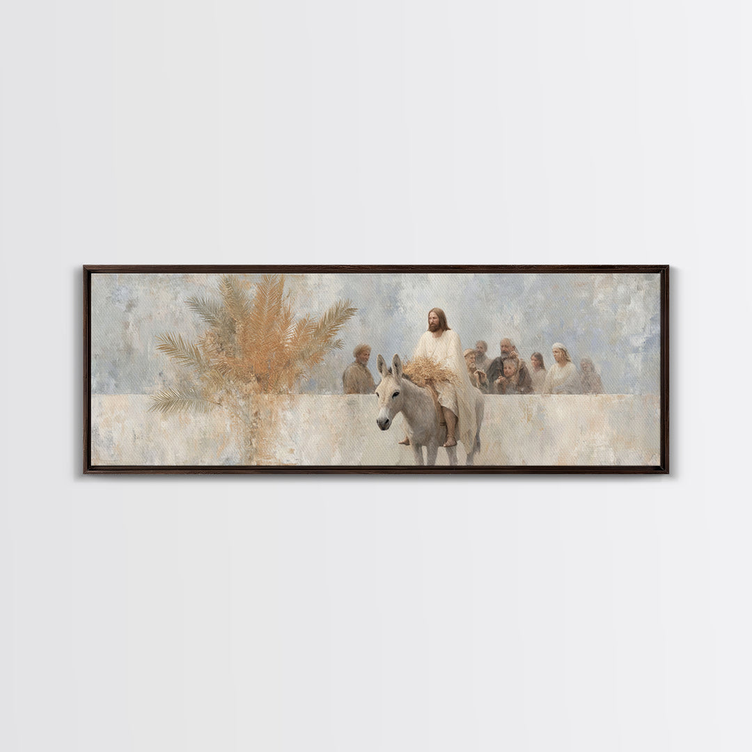 City Of Light | Framed Canvas Print | Christian Wall Art | Panoramic Art | Christian Art Print | Jesus Painting Canvas | Christian Christma