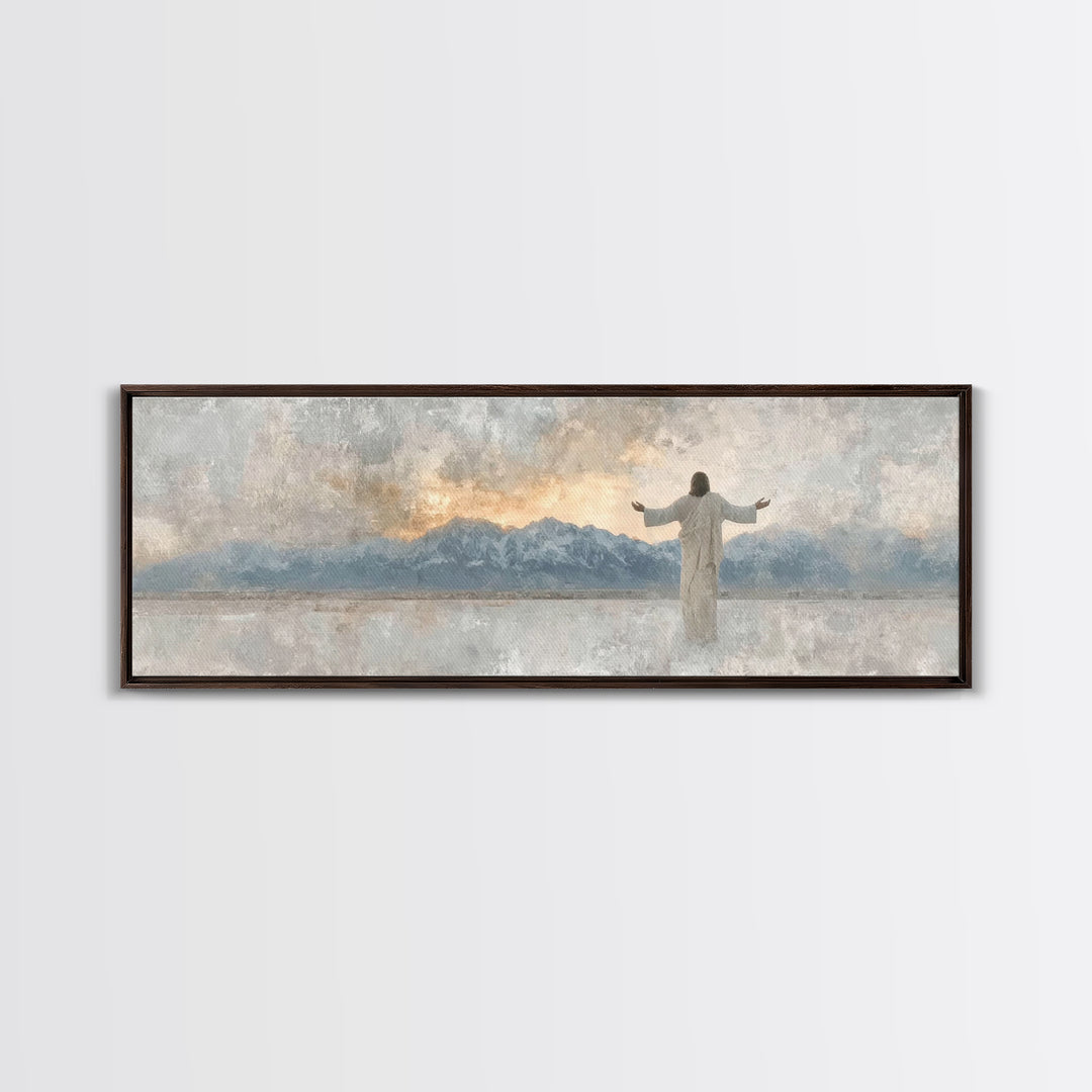 Horizon Of Mercy – Framed Canvas Print – Christian Wall Art – Panoramic Wall Art – Christian Art Canvas – Jesus Painting – Christian Christ
