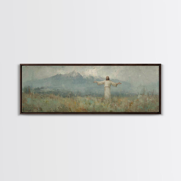 Valley Of Sacred Peace – Framed Canvas Print – Panoramic Painting – Christian Art Canvas – Christian Art – Jesus Painting