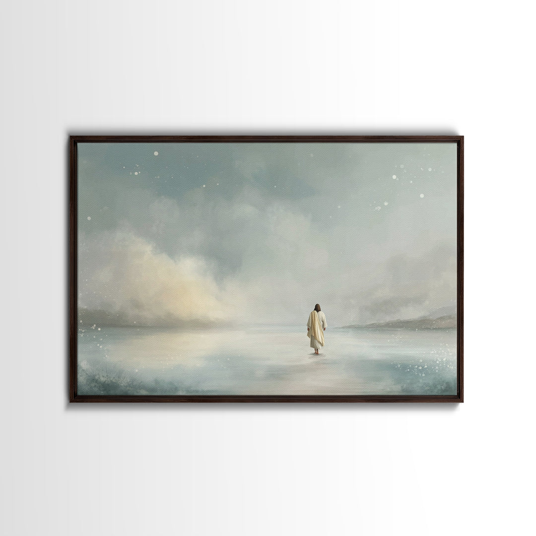 Heavenly Pathlight – Framed Canvas Print – Christian Wall Art – Modern Christian Art – Jesus Painting – Christian Art Canvas – Subtle Chris