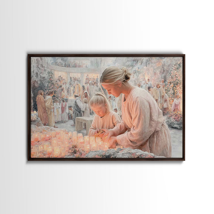Festival Of Light – Framed Canvas Print – Christian Christmas Art – Christian Art Canvas – Christian Wall Art – Jesus Painting – Christian