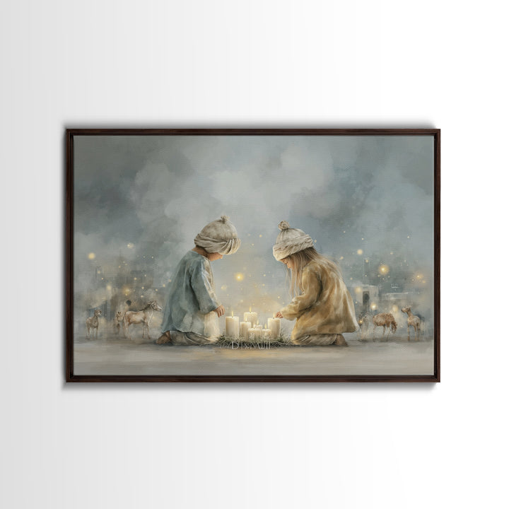 Children Of Light – Framed Canvas Print – Christian Christmas Art – Christian Art Canvas – Christian Wall Art – Christmas Art – Christian D