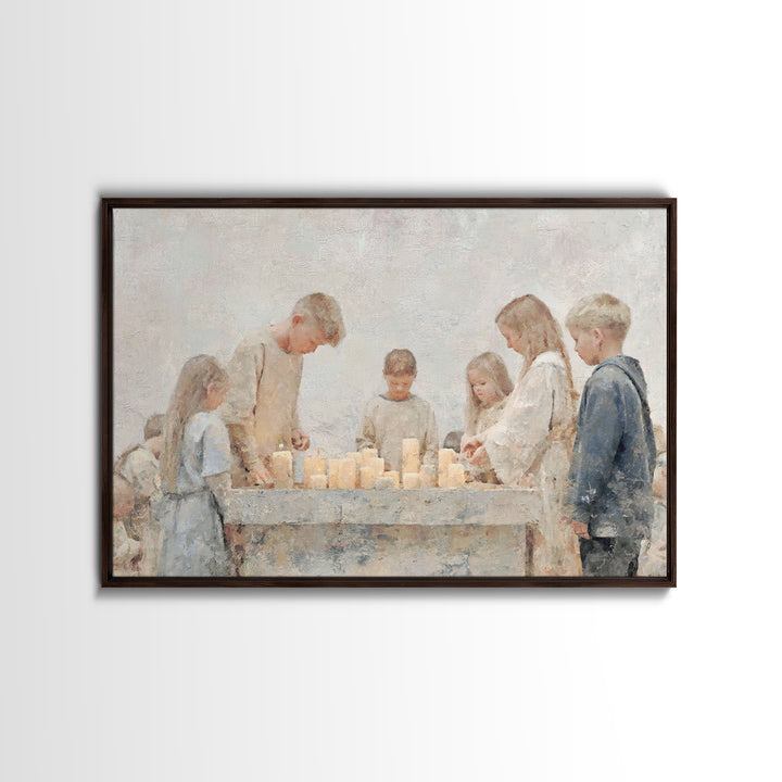 Faithful Kindling – Framed Canvas Print – Christian Christmas Art – Christian Art Canvas – Christian Wall Art – Christmas Art – Christian D