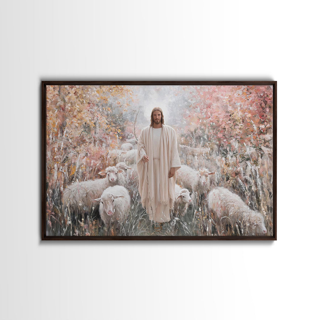 Pastoral Messiah – Framed Canvas Print – Christian Art Canvas – Jesus Painting – Christian Wall Art – Christian Art – Christian Christmas A