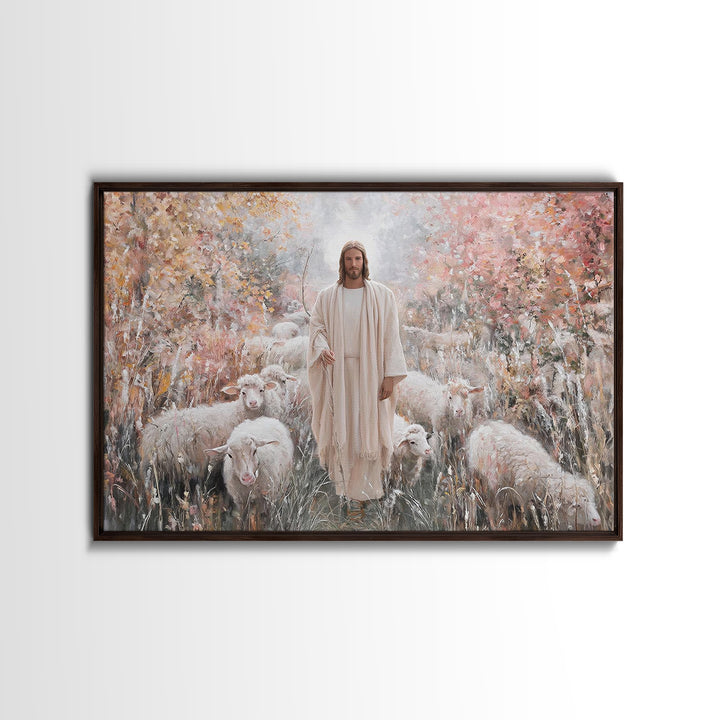 Pastoral Messiah – Framed Canvas Print – Christian Art Canvas – Jesus Painting – Christian Wall Art – Christian Art – Christian Christmas A