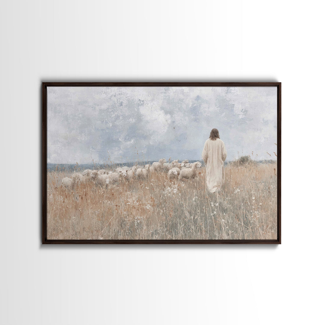Fields Of Trust – Framed Canvas Print – Christian Wall Art – Christian Art – Jesus Painting – Christian Art Canvas – Christian Christmas Ar