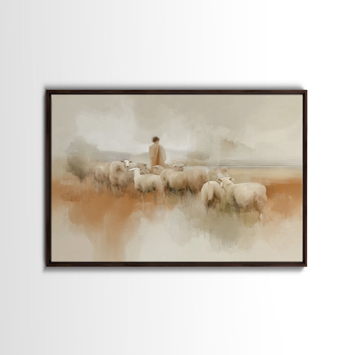 Quiet Pasture Grace - Framed Canvas Print - Christian Art Canvas - Christian Wall Art - Subtle Christian Art - Christian Decor - Jesus Pain