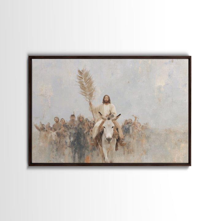 Hosanna Procession Light - Framed Canvas Print - Jesus Painting - Christian Wall Art - Christian Art Canvas - Christian Christmas Art - Chr
