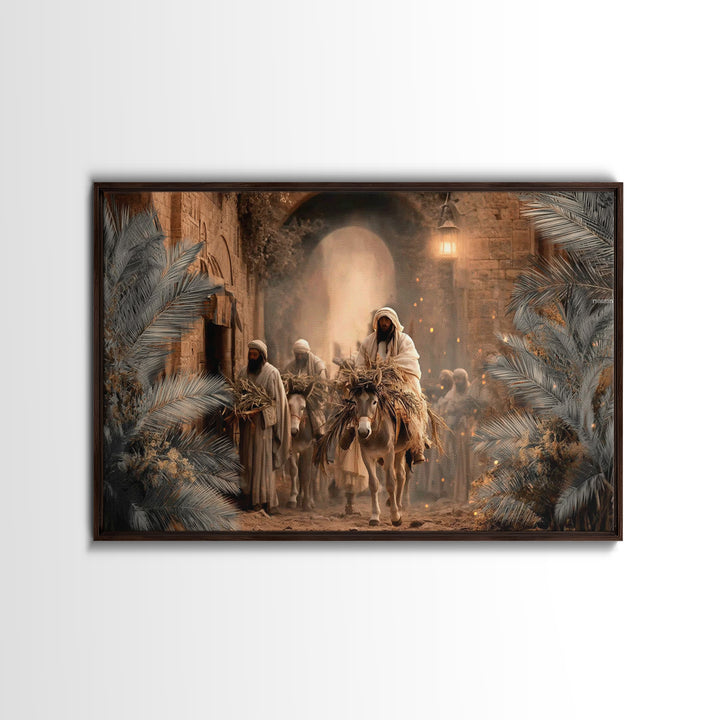 Entry Of Peace - Framed Canvas Print - Christian Art Canvas - Christian Wall Art - Jesus Painting - Christmas Art Prints - Christian Decor