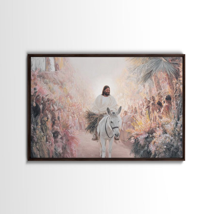 City Gate Hosanna - Framed Canvas Print - Christian Wall Art - Christian Art Canvas - Vintage Christian Art - Jesus Painting - Christian Gi
