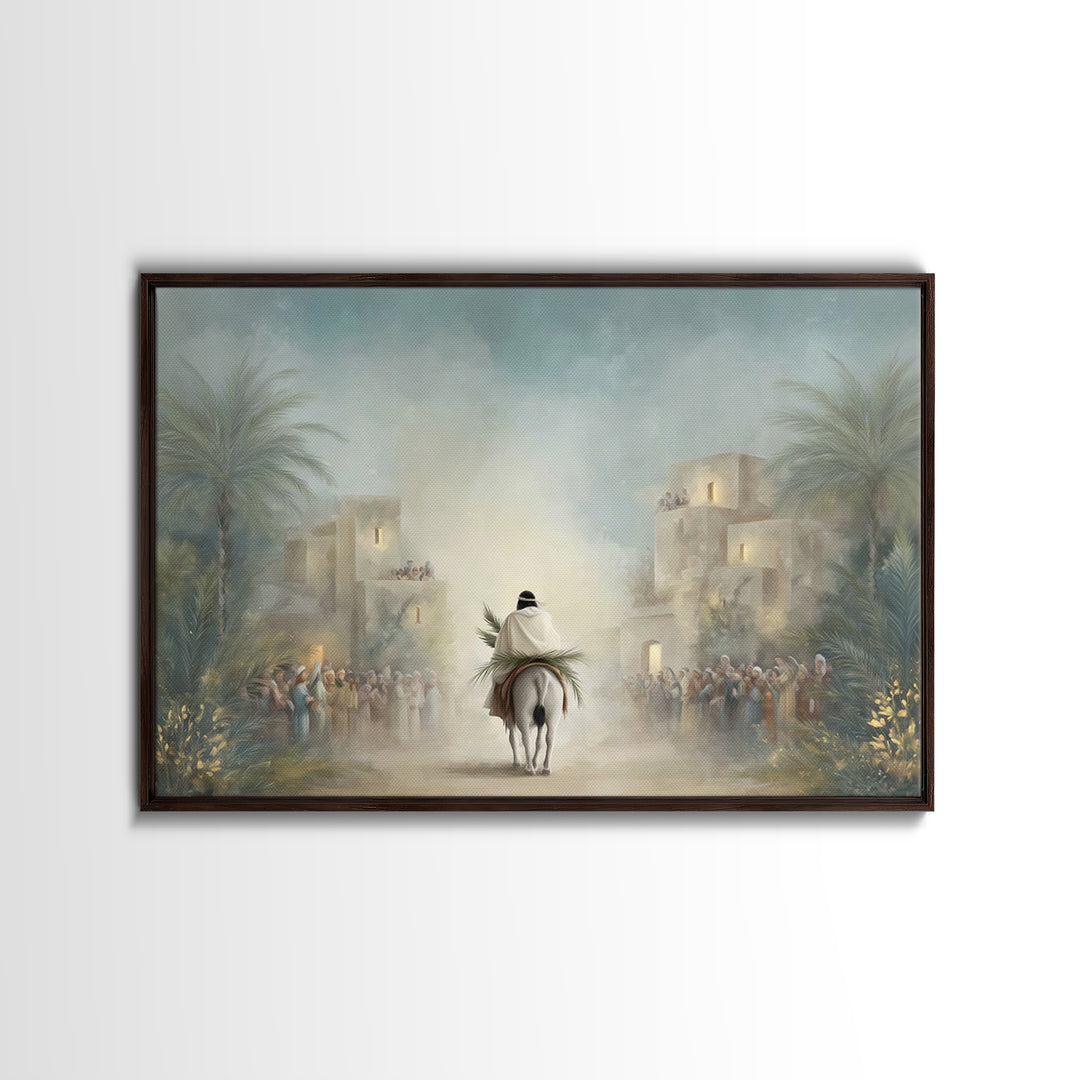 Risen Mountain Hope - Framed Canvas Print - Christian Art Canvas - Christian Wall Art - Abstract Christian Art - Christian Decor - Christia