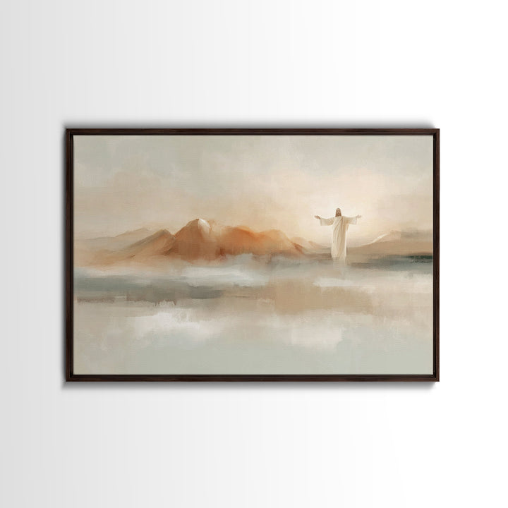 Hills Of Mercy – Framed Canvas Print – Christian Art Canvas – Minimalist Christian Art – Jesus Painting – Christian Wall Art – Christian De