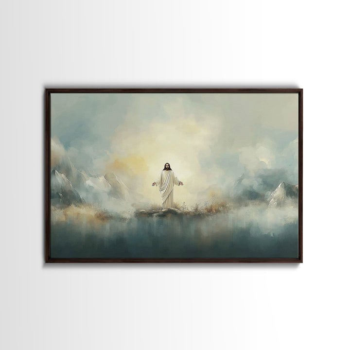 Glory On The Heights – Framed Canvas Print – Christian Art Canvas – Christian Painting – Jesus Painting – Christian Wall Art – Large Christ