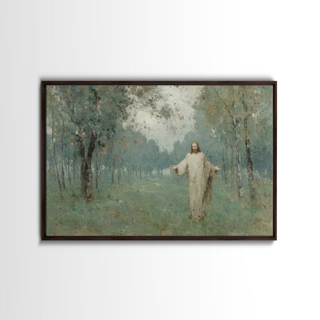 Soft Twilight Bloom – Framed Canvas Print – Christian Art – Jesus Painting – Christian Art Work – Subtle Christian Art – Christian Christma