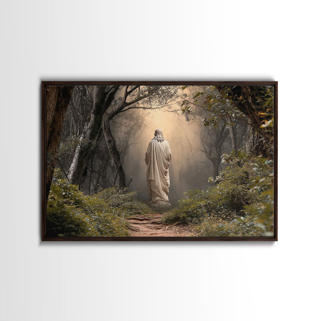 Luminous Rising Hope – Framed Canvas Print – Christian Christmas Art – Jesus Painting – Christian Art Print – Moody Christmas Art – Christi
