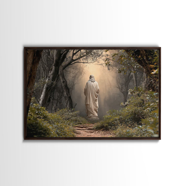 Luminous Rising Hope – Framed Canvas Print – Christian Christmas Art – Jesus Painting – Christian Art Print – Moody Christmas Art – Christi