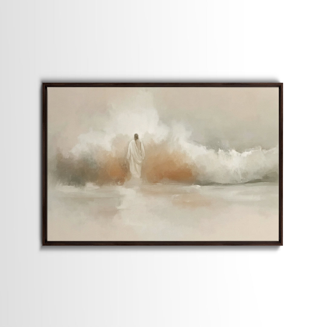 Eternal Calm Shore – Framed Canvas Print – Christian Art Canvas – Christian Wall Art – Jesus Painting – Subtle Christian Art – Christmas Ar