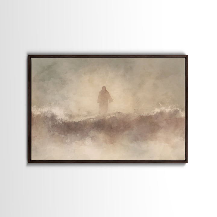 Dawn Of Hope, Framed Canvas Print, Christian Art Canvas, Christian Wall Art, Jesus Painting, Minimalist Christian Art, Christmas Art