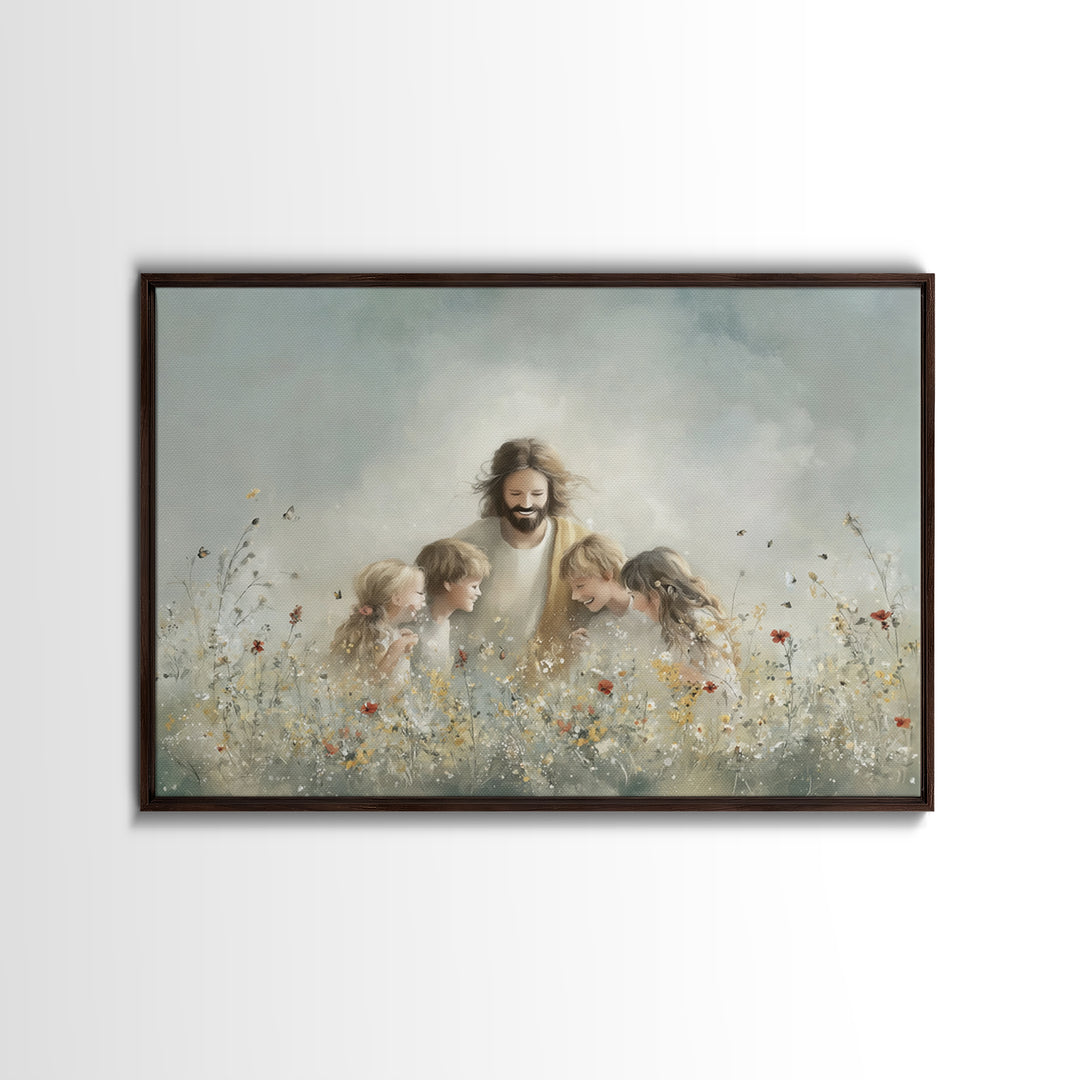 Celestial Pathway, Framed Canvas Print, Christian Art Canvas, Christian Wall Art, Jesus Painting, Modern Christian Art, Christian Christmas