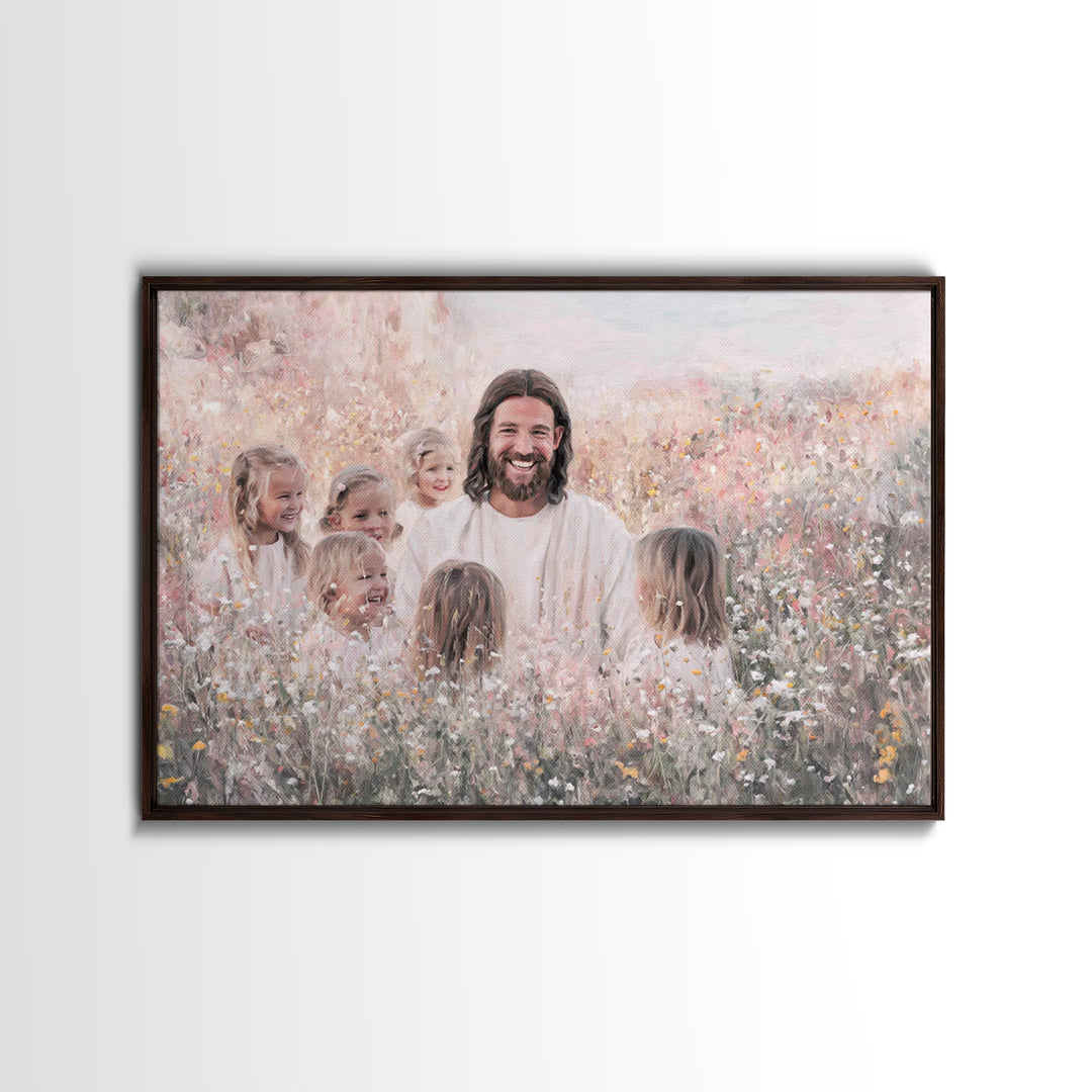 Garden Of Joy | Framed Canvas Print | Christian Wall Art | Christian Art Canvas | Jesus Painting | Christian Decor | Christian Art Gift