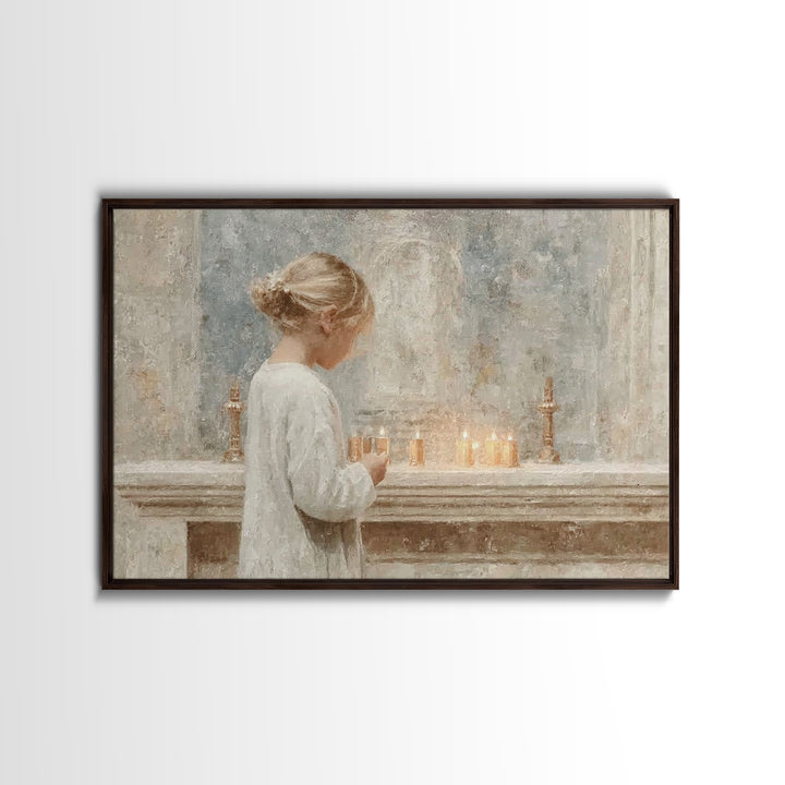 Gentle Altar Glow – Framed Canvas Print – Christian Wall Art – Subtle Christian Art – Christian Art Canvas – Christian Gift