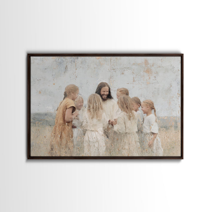 Garden Of Joy – Framed Canvas Print – Christian Wall Art – Jesus Painting – Christian Art Canvas – Christian Christmas Art – Christian Gift