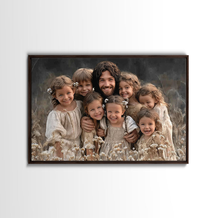 Fields Of Blessing, Framed Canvas Print, Christian Art Canvas, Jesus Painting, Christian Wall Art, Vintage Christian Art, Christian Gift