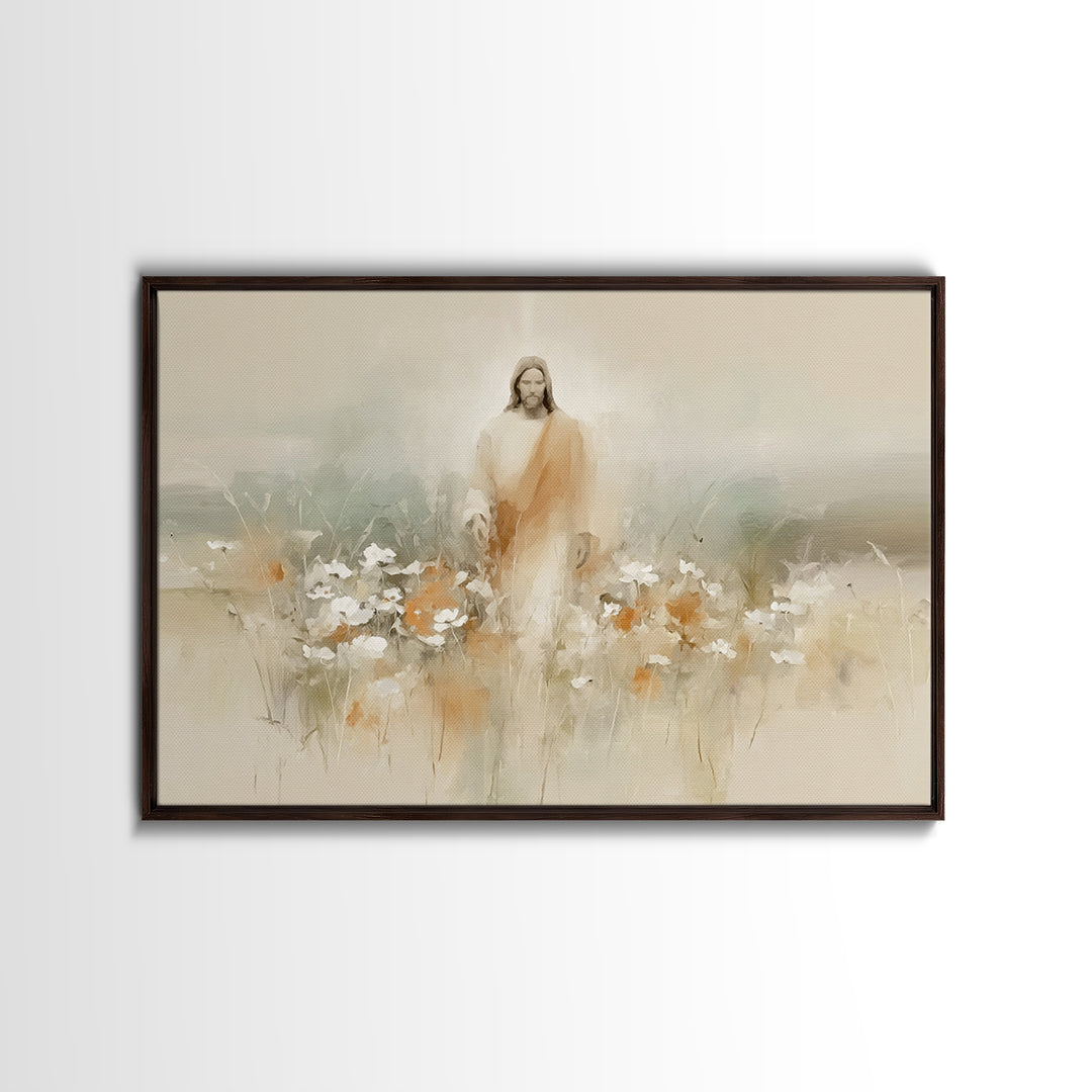 Floral Redemption, Framed Canvas Print, Christian Wall Art, Christian Art Canvas, Jesus Painting, Christian Christmas Art, Modern Christian