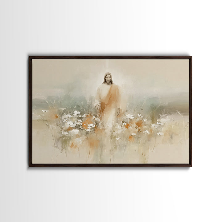 Floral Redemption, Framed Canvas Print, Christian Wall Art, Christian Art Canvas, Jesus Painting, Christian Christmas Art, Modern Christian