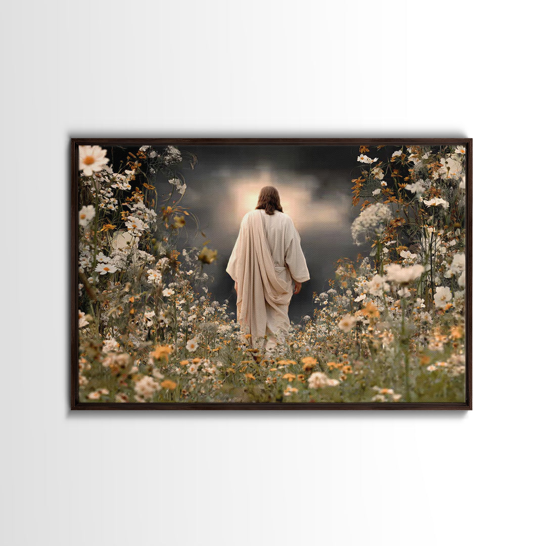 Path Of Light – Framed Canvas Print – Christian Wall Art – Jesus Painting – Christian Art Canvas – Moody Christian Art – Christian Gift Ide