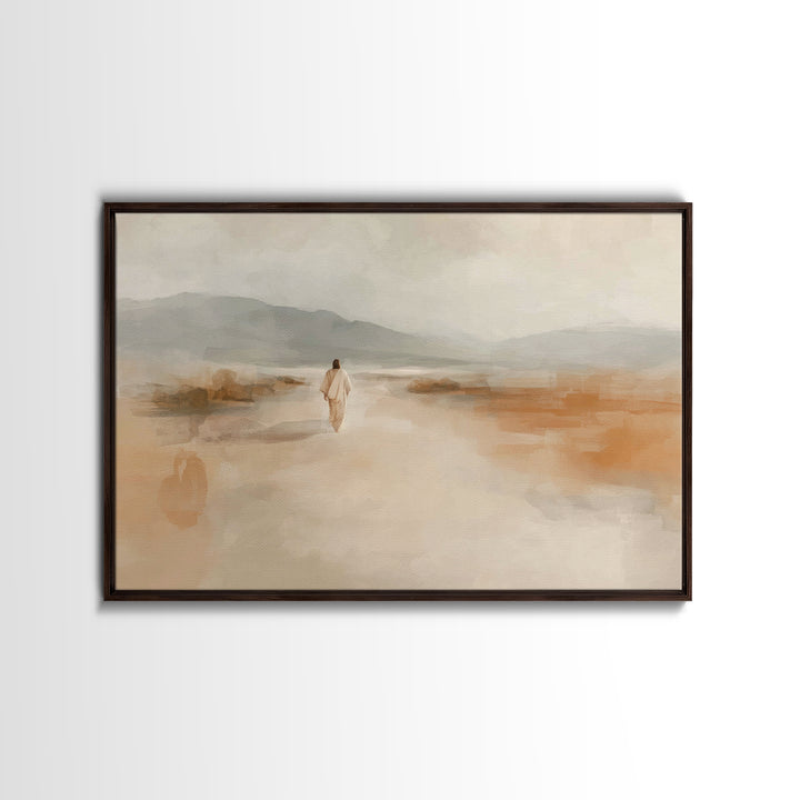 Quiet Journey | Framed Canvas Print | Christian Wall Art | Jesus Painting | Christian Art Canvas | Minimalist Christian Art | Christian Gif