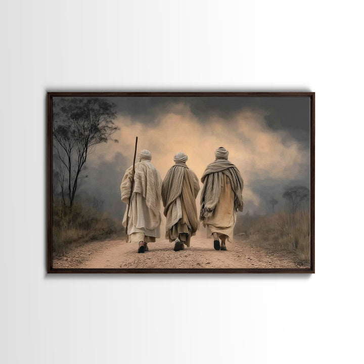 Pilgrims Of Faith, Framed Canvas Print, Christian Wall Art, Christian Art Canvas, Jesus Painting, Moody Christian Art, Christian Gift Ideas
