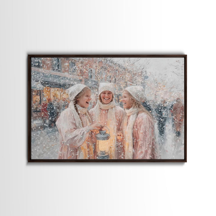 Lantern Joy – Framed Canvas Print – Christmas Art Prints – Christian Christmas Art – Christmas Wall Art – Christmas Art Canvas – Christian